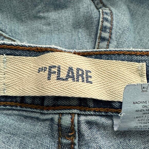 Gap Womens size 6 Flare Vintage Denim Jeans Embellished Fringe Boho Y2K - Picture 8 of 10